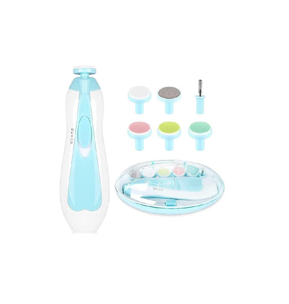 Infant Electric Nail Trimmer with Light & Safe Nail File for Newborn