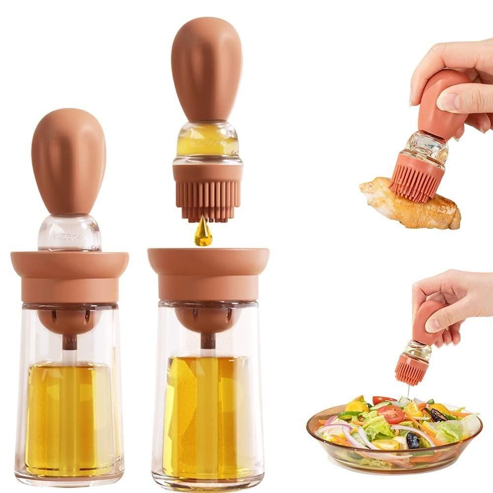 Oil Dispenser with Brush – Leak-Proof Cooking Oil Bottle