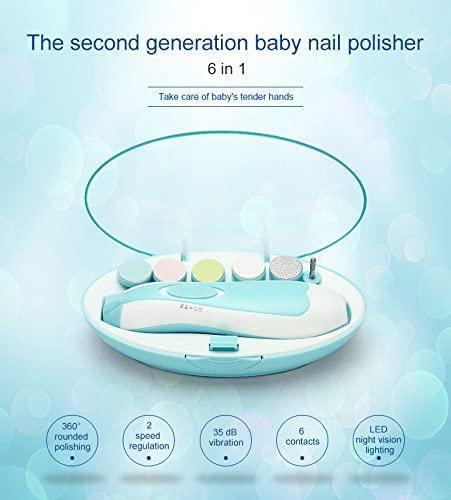 Infant Electric Nail Trimmer with Light & Safe Nail File for Newborn
