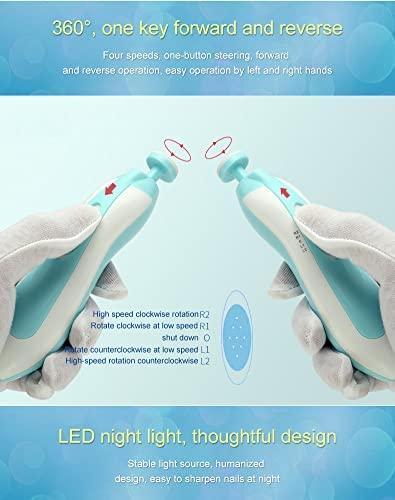 Infant Electric Nail Trimmer with Light & Safe Nail File for Newborn
