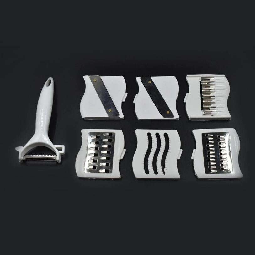 Vegetable Cutter 7-in-1 Multifunction Magic Rotate Cutter with Drain Basket [Premium Quality]