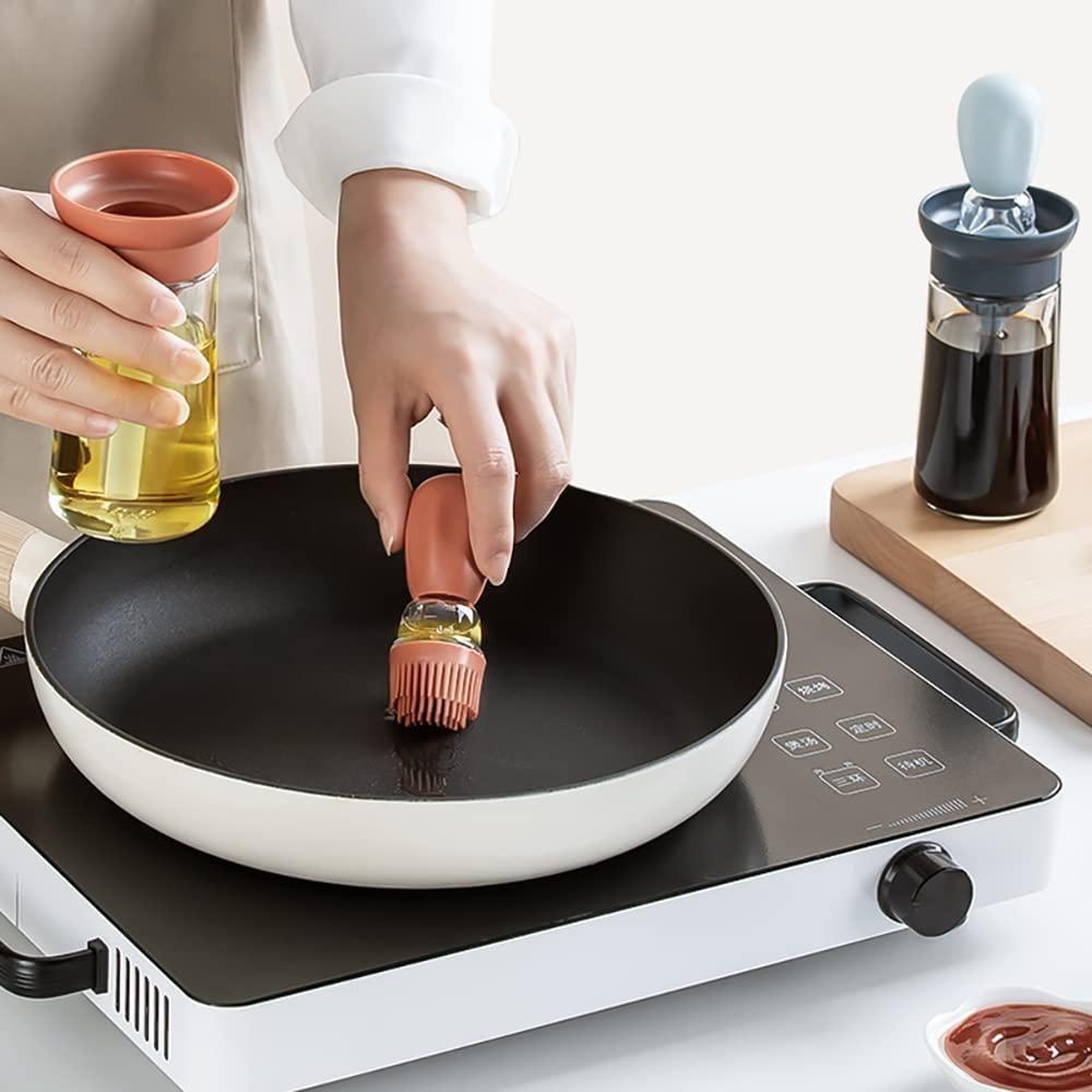 Oil Dispenser with Brush – Leak-Proof Cooking Oil Bottle