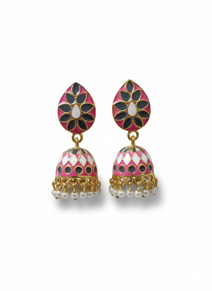 Anvika Enamel Jhumkha Earrings