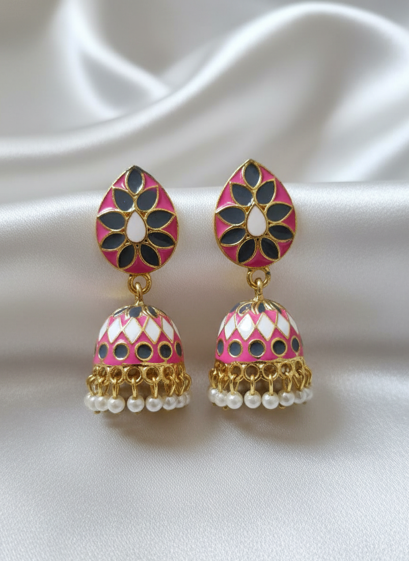 Anvika Enamel Jhumkha Earrings