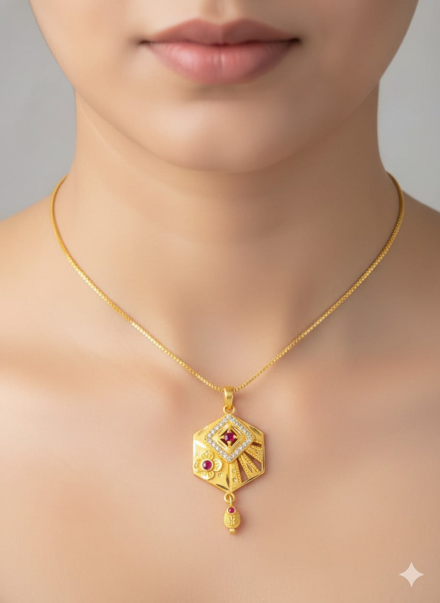 Ruhani Geometric Gold Necklace Set