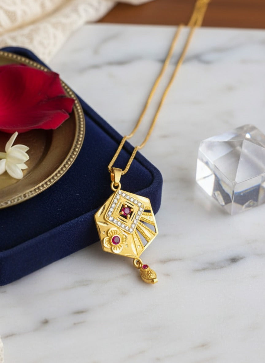 Ruhani Geometric Gold Necklace Set