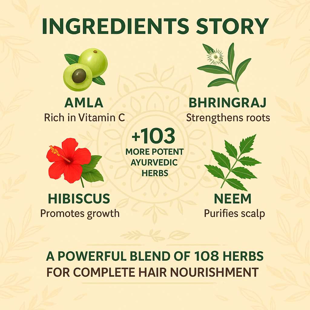 Adivasi Neelambari Herbal Hair Oil - Original 108 Herbs for Hair Growth